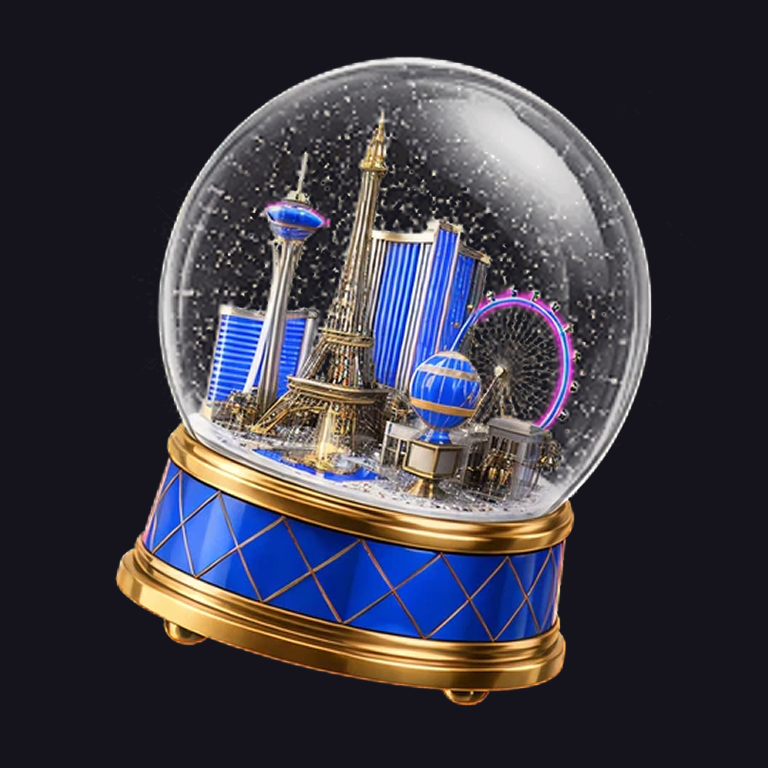 Trophy surrounded by tournament game coins